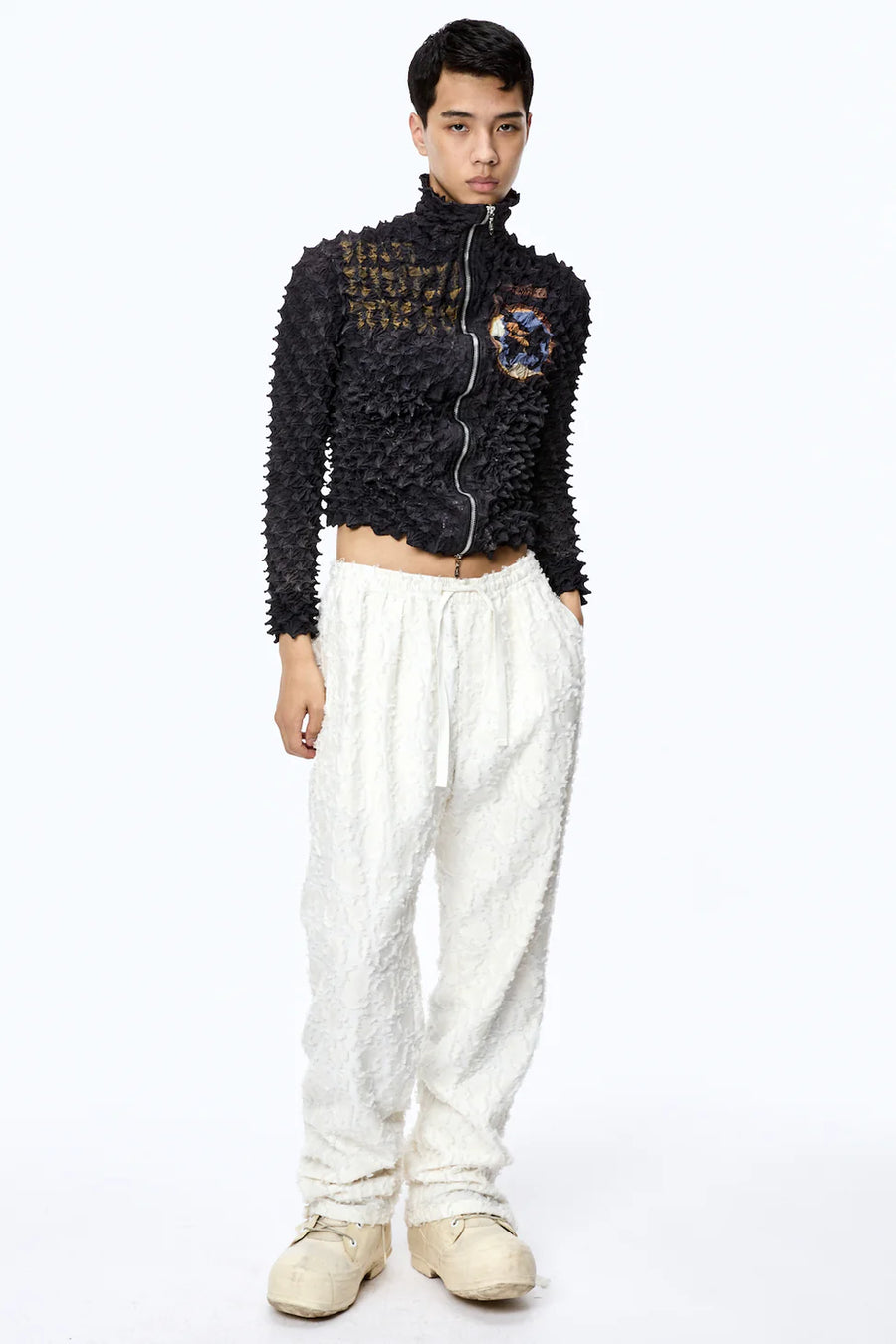 Spiky Pegasus Bomber Jacket-Black