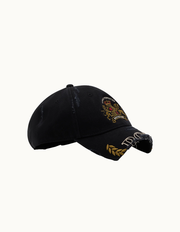 Cut Peak Cap Washed Black