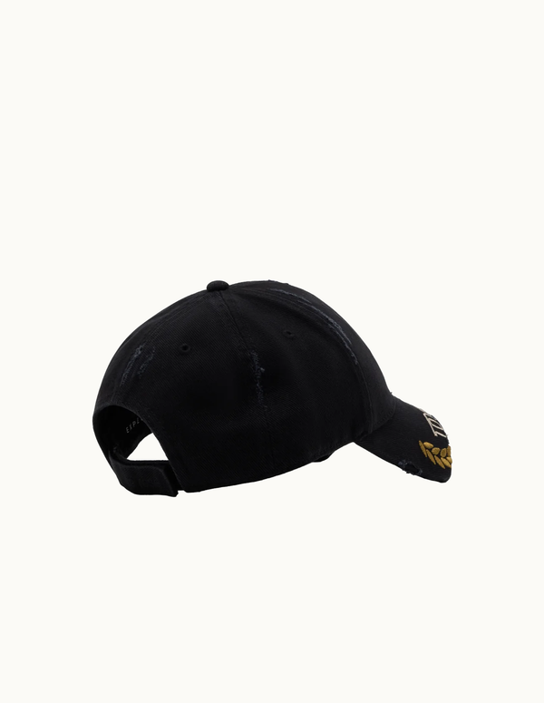 Cut Peak Cap Washed Black