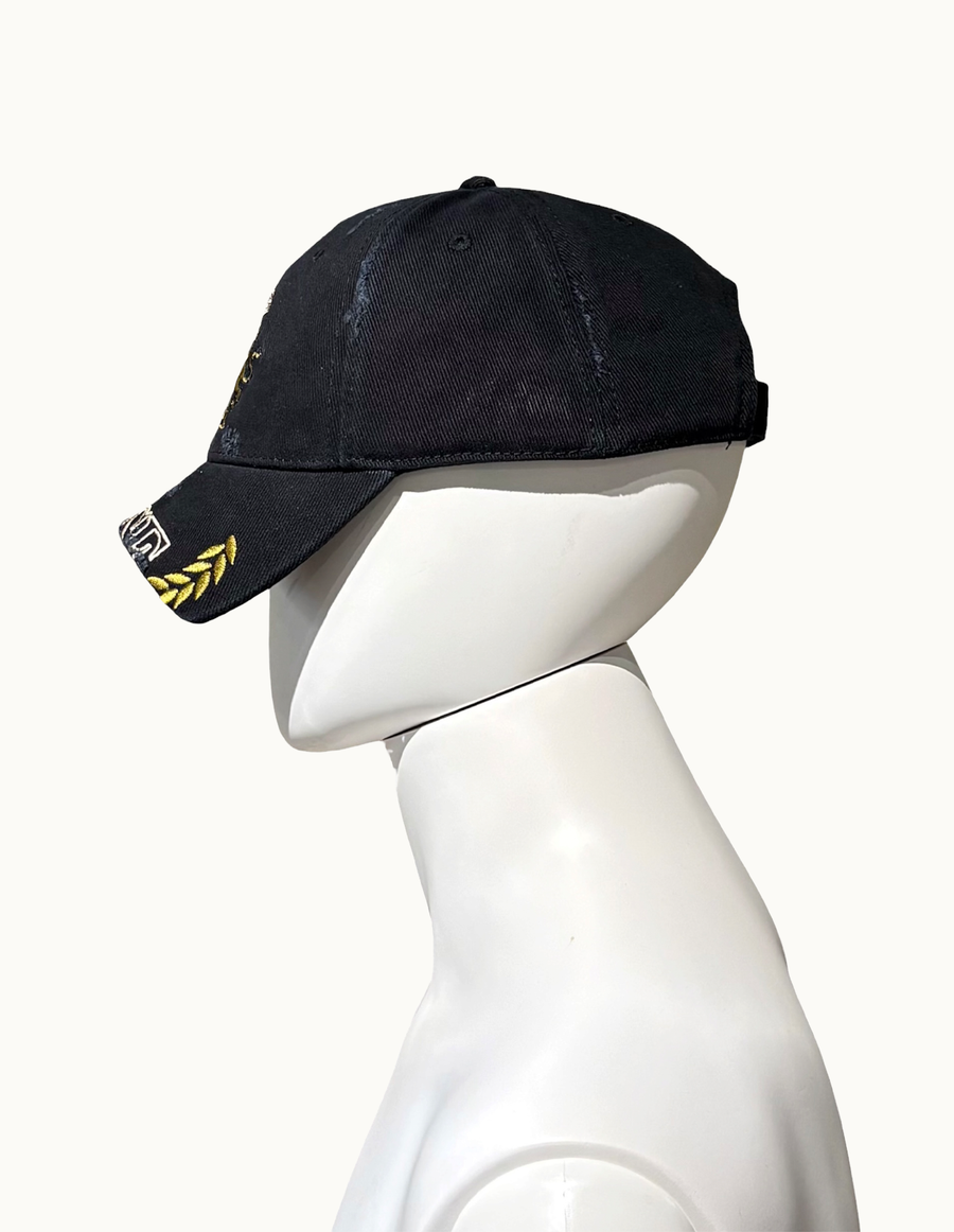 Cut Peak Cap Washed Black