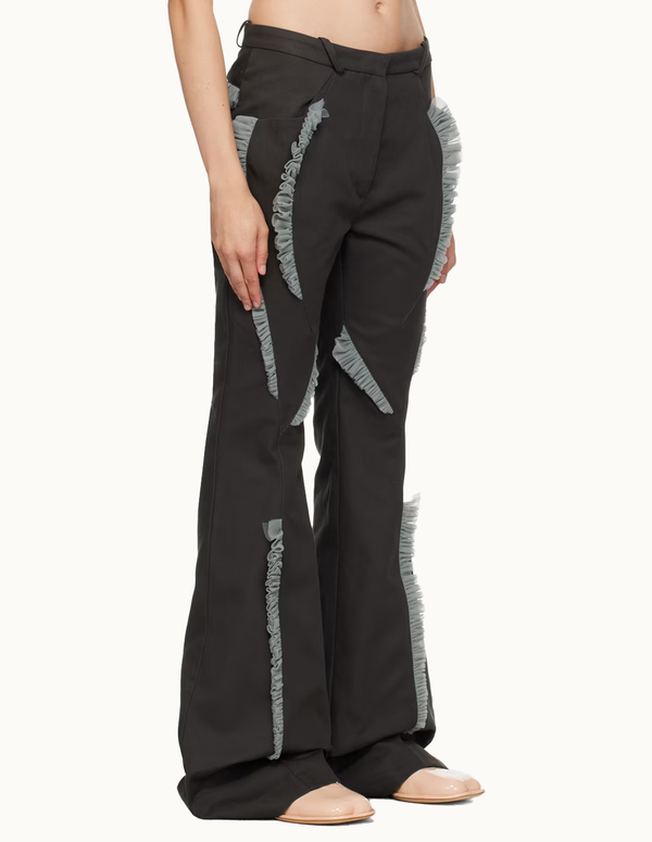 Gray Flared Trousers