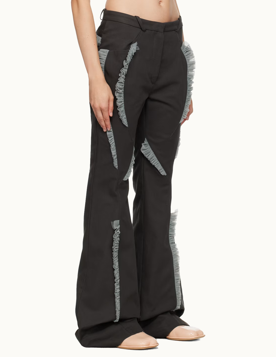 Gray Flared Trousers