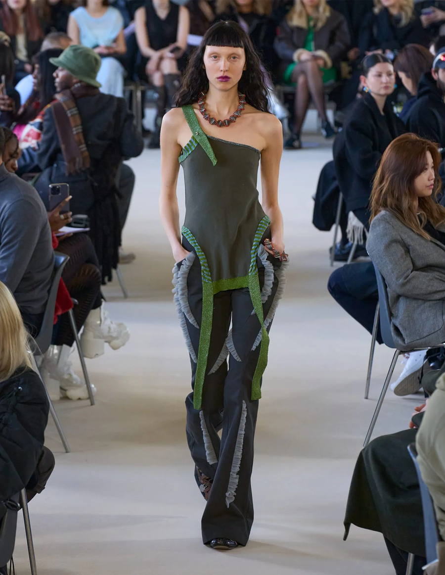 Gray Flared Trousers