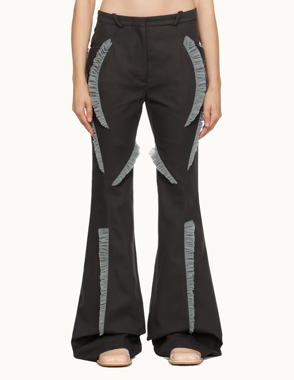 Gray Flared Trousers