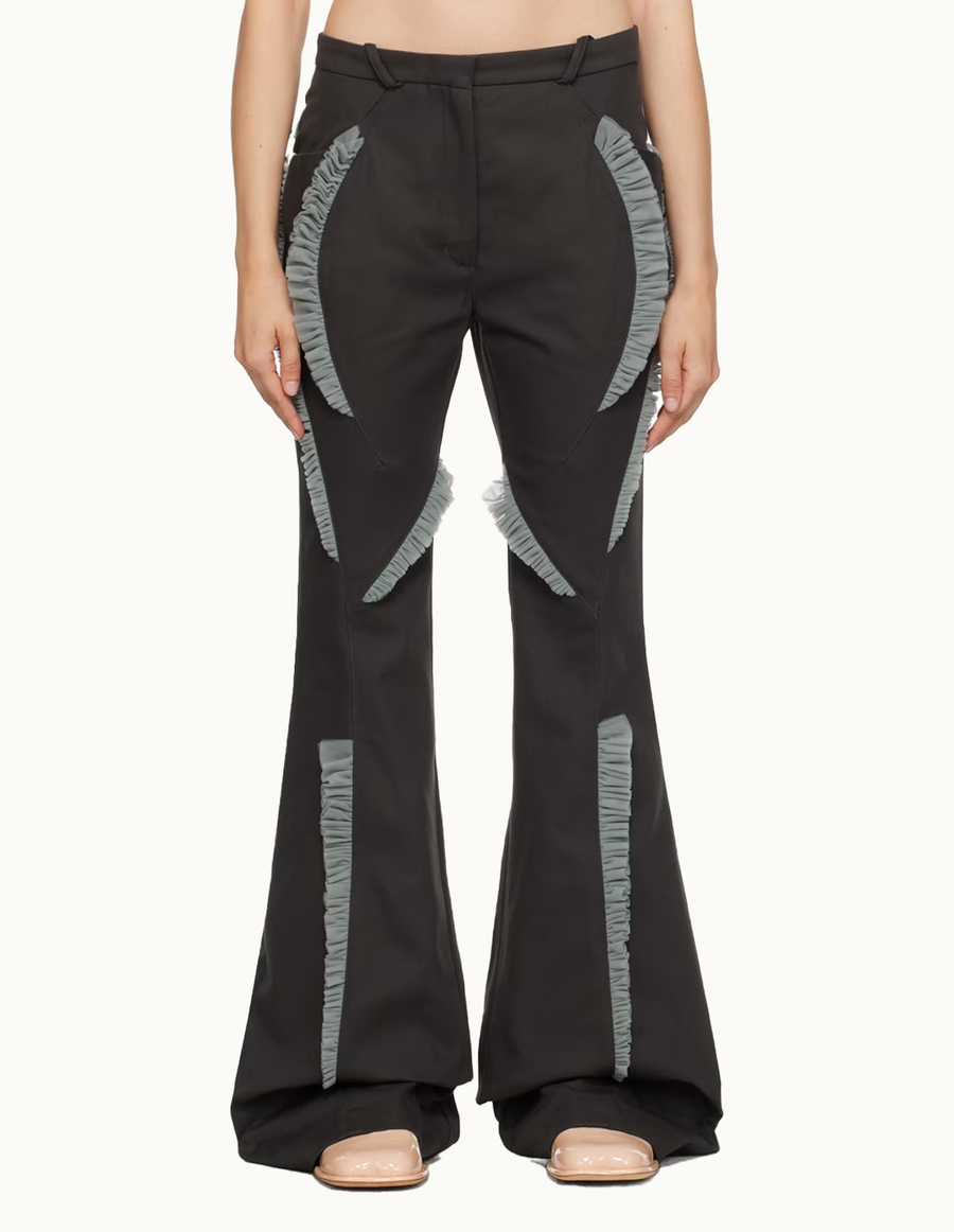 Gray Flared Trousers