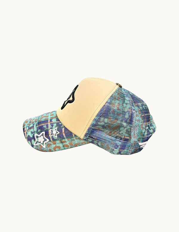 Foam Trucker Hat-Leopard Blue