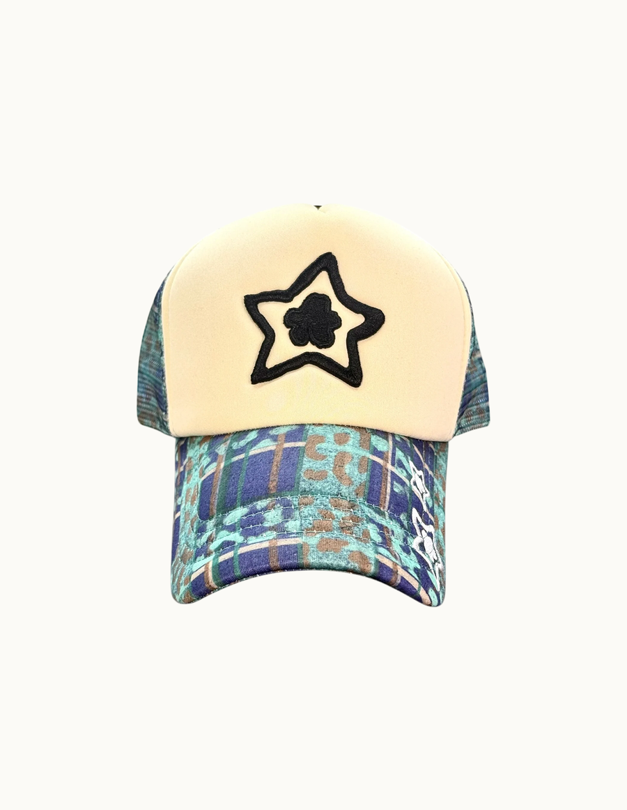Foam Trucker Hat-Leopard Blue