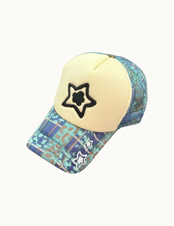 Foam Trucker Hat-Leopard Blue
