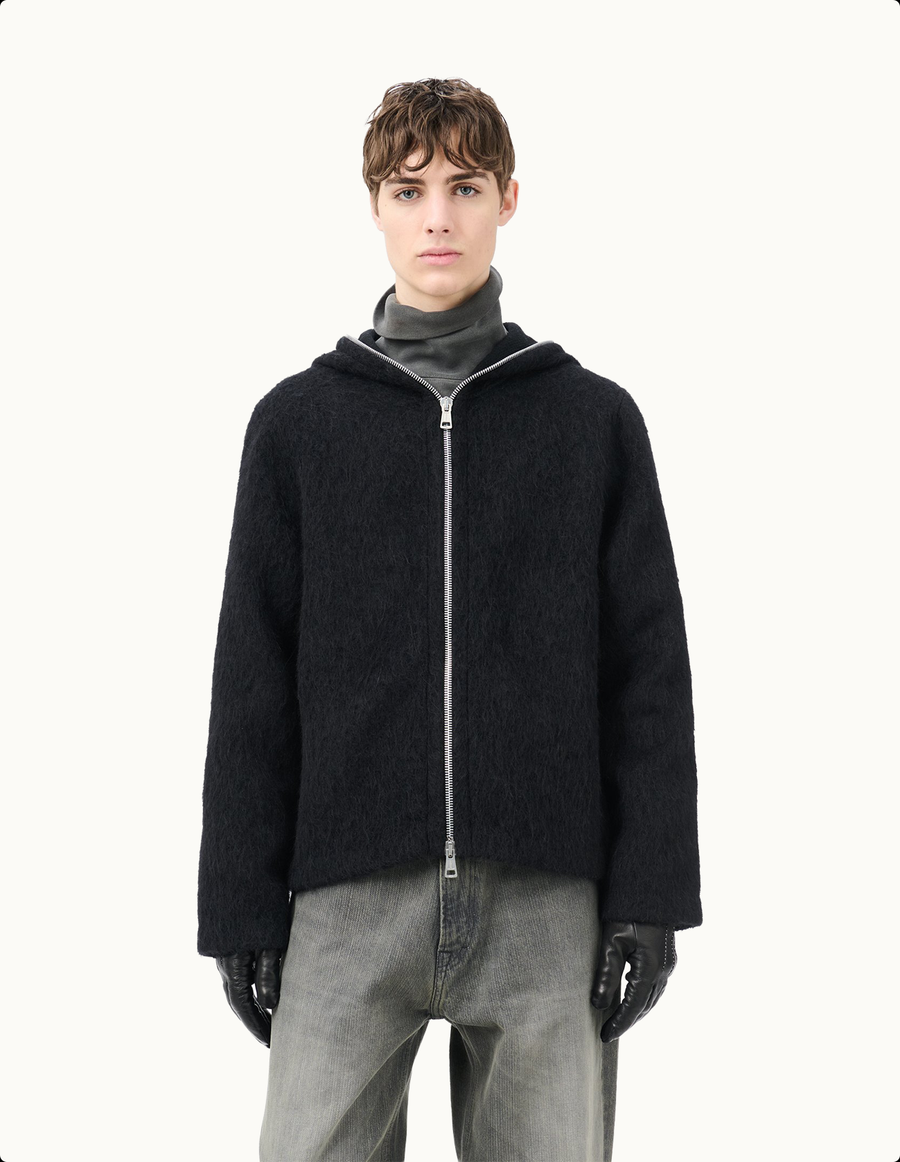 Full Zip Hood-Black