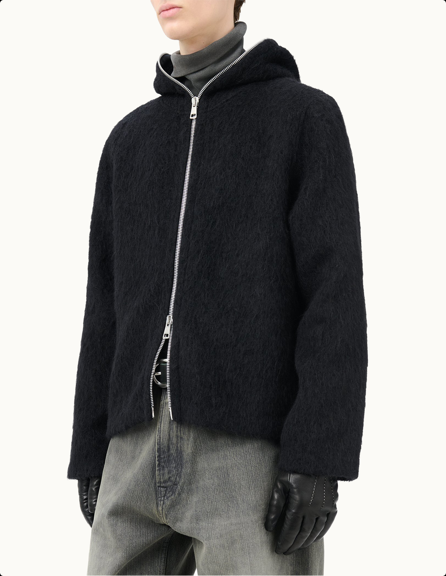 Full Zip Hood-Black