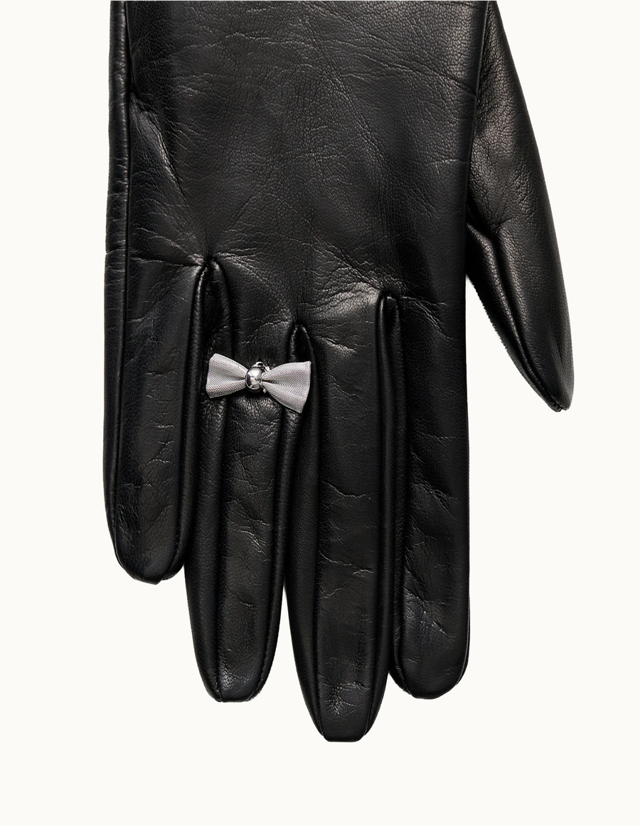 Bow Glove-Black Nappa