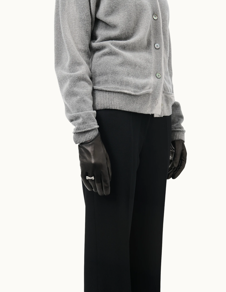 Bow Glove-Black Nappa