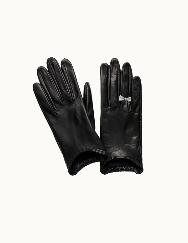 Bow Glove-Black Nappa