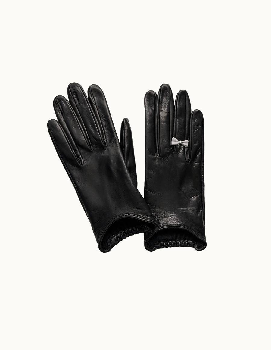 Bow Glove-Black Nappa