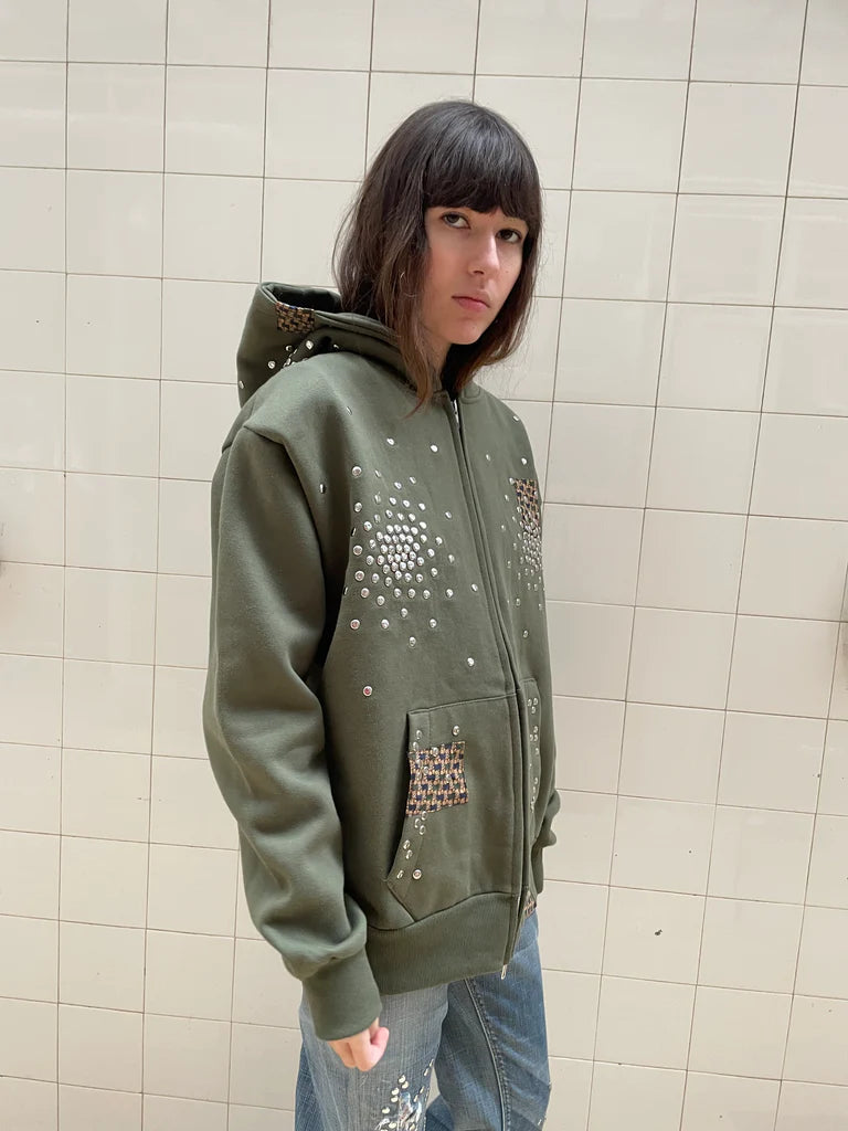 Khaki Stud Hoodie