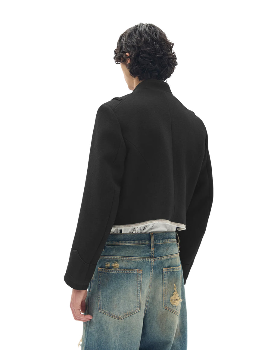 Noa Double Breasted Cropped Marsina Jacket — Black