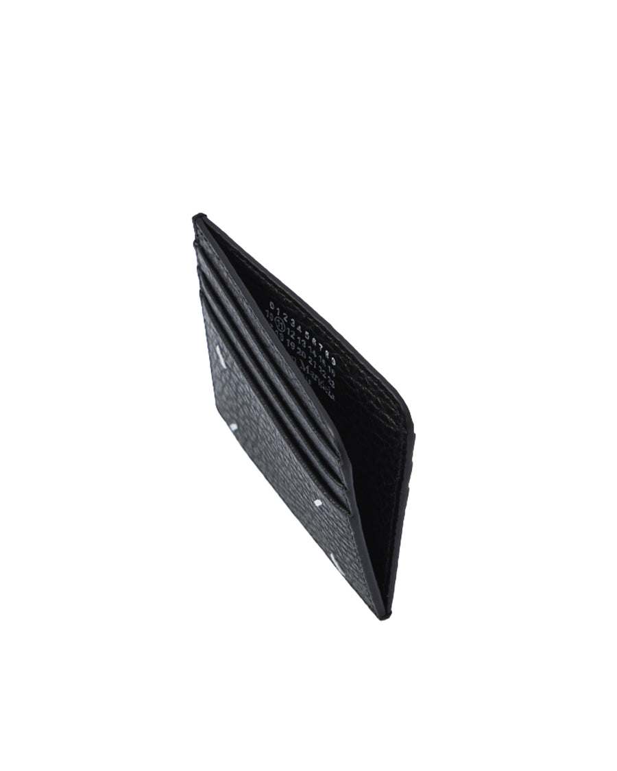 Four Stitch Leather Cardholder — Black