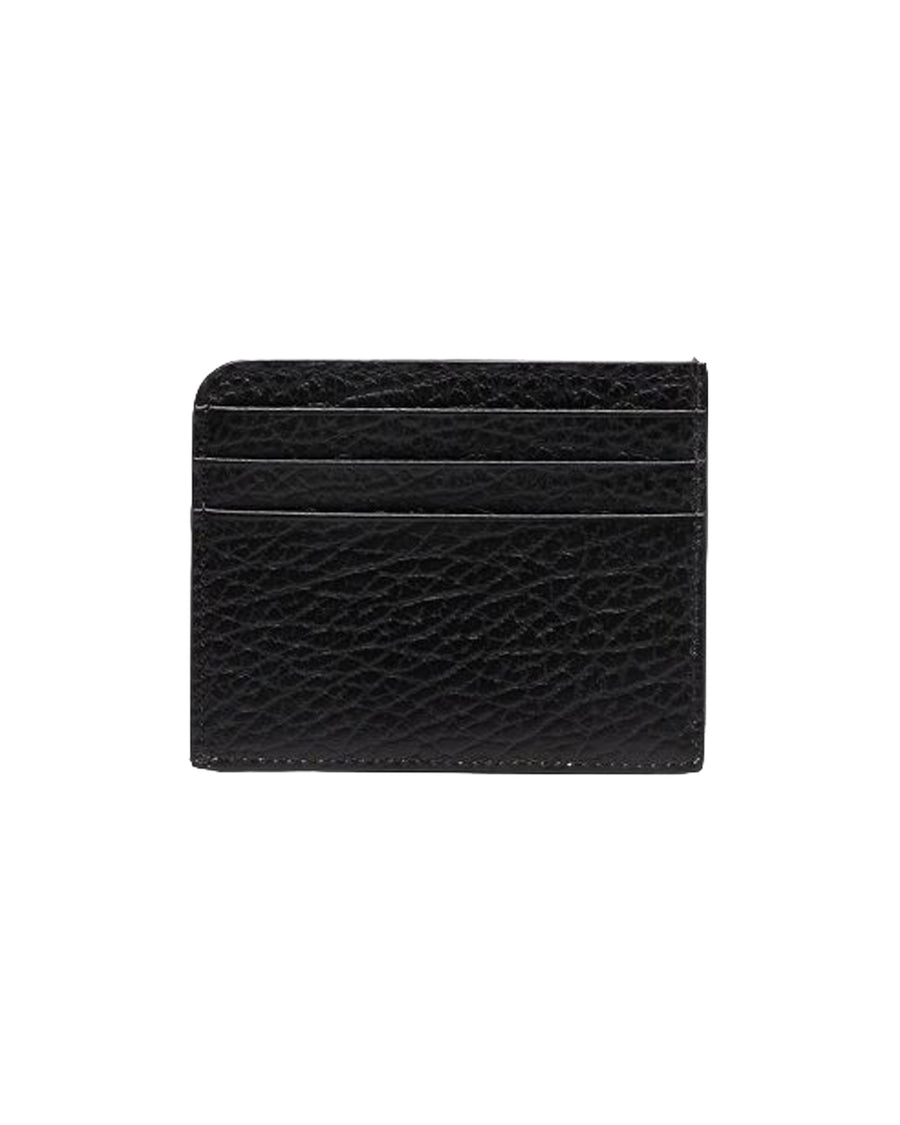 Four Stitch Leather Cardholder — Black