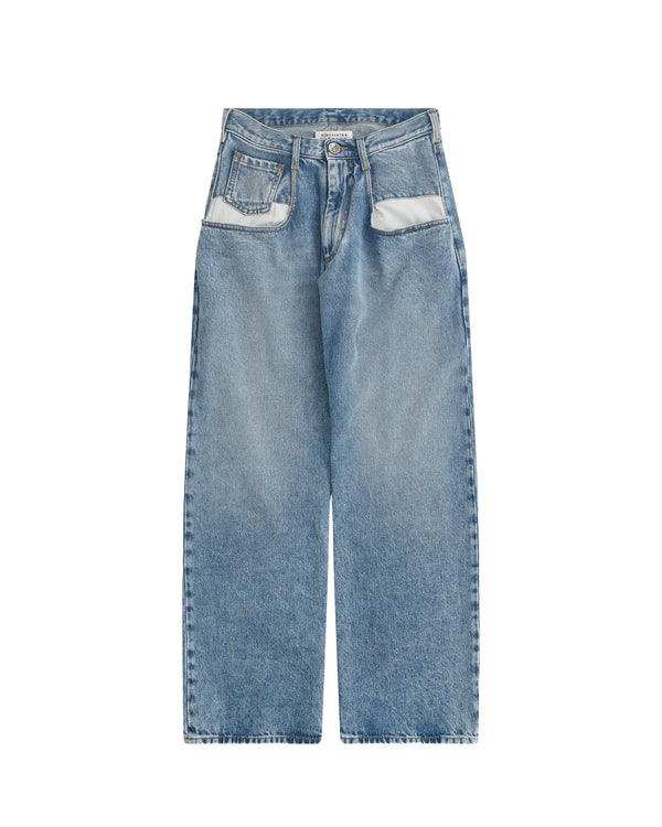 Straight Jeans with Contrasted Pockets
