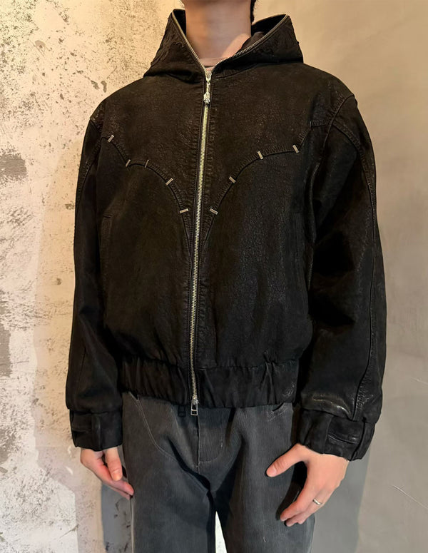 NYX Hooded Leather Jacket