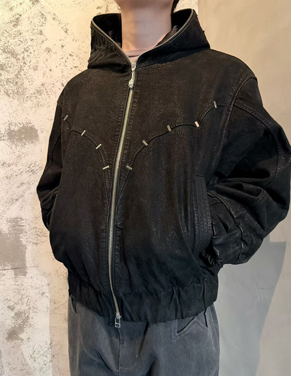 NYX Hooded Leather Jacket