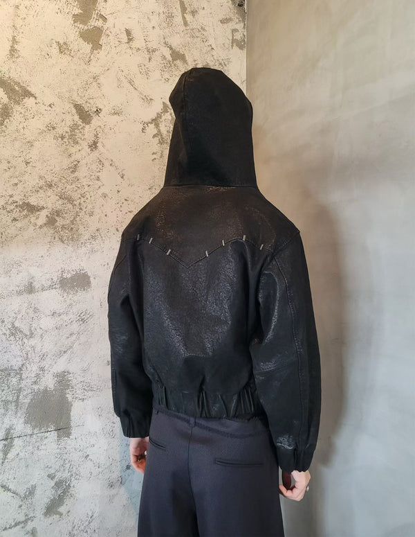 NYX Hooded Leather Jacket