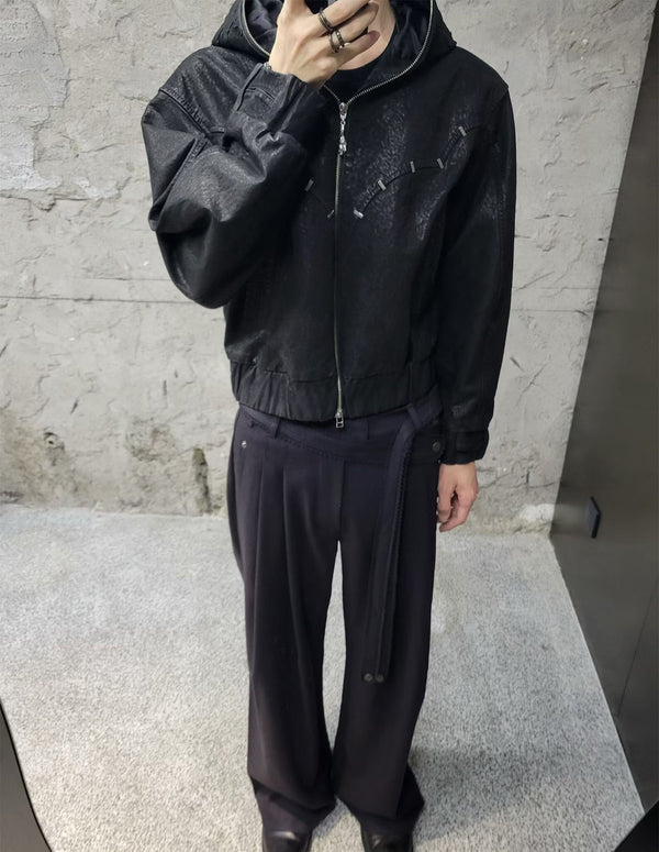 NYX Hooded Leather Jacket