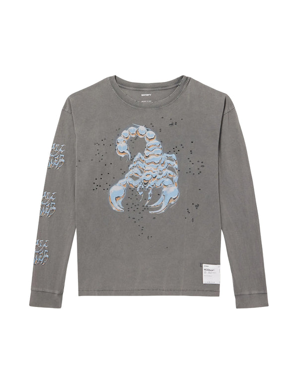 MothTech™ Long Tee — Faded Black Scorpion
