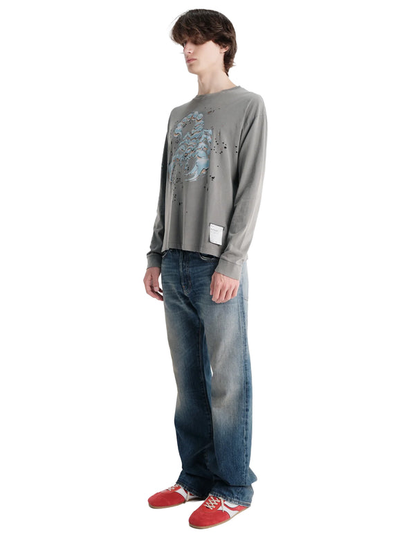 MothTech™ Long Tee — Faded Black Scorpion