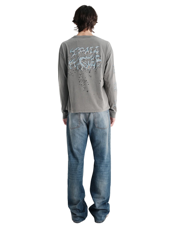 MothTech™ Long Tee — Faded Black Scorpion